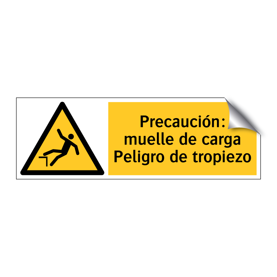 Precaución: muelle de carga Peligro de tropiezo