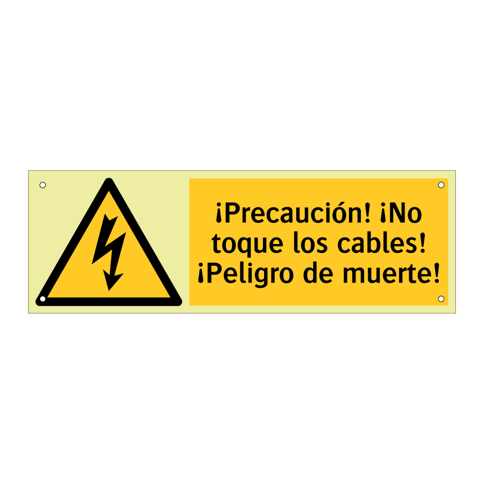 ¡Precaución! ¡No toque los cables! ¡Peligro de muerte!