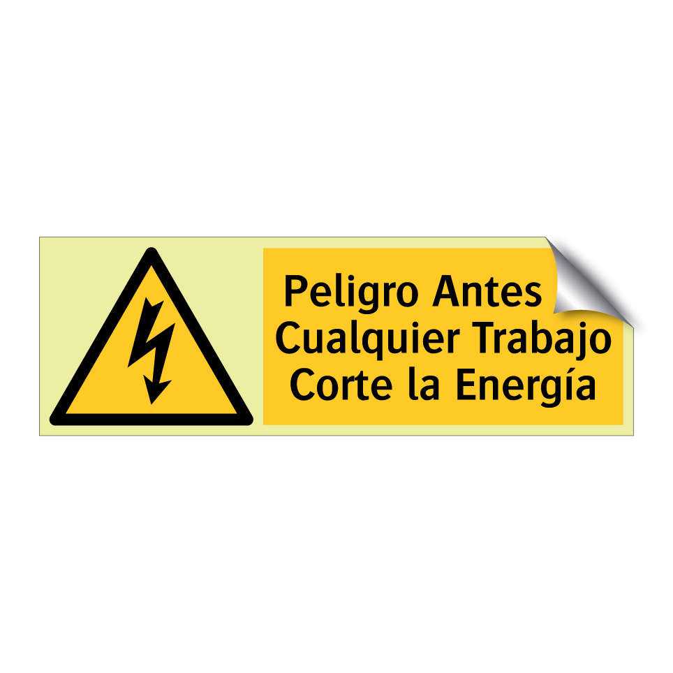 Peligro Antes de Cualquier Trabajo Corte la Energía