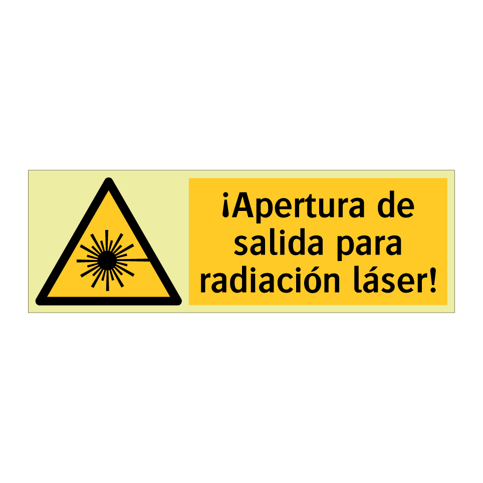 ¡Apertura de salida para radiación láser!