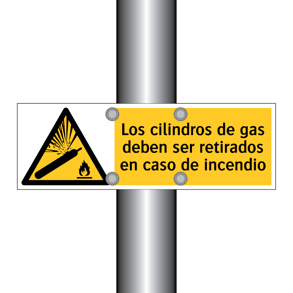 Los cilindros de gas deben ser retirados en caso de incendio