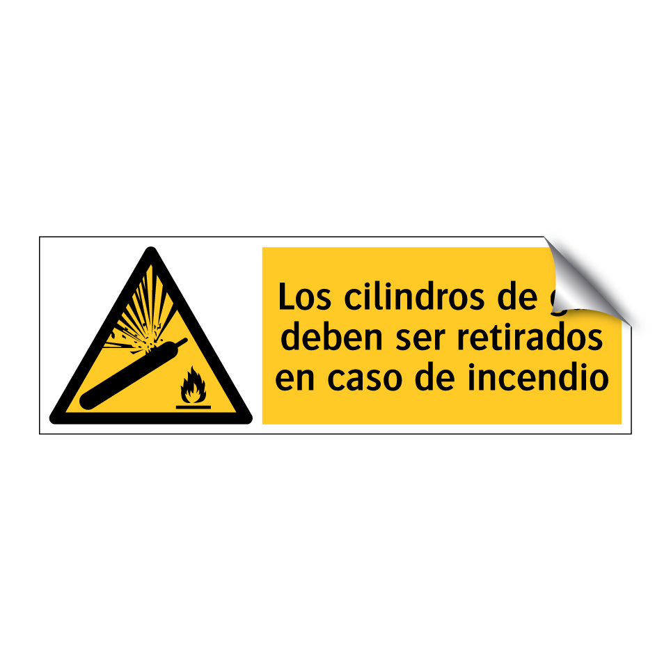 Los cilindros de gas deben ser retirados en caso de incendio