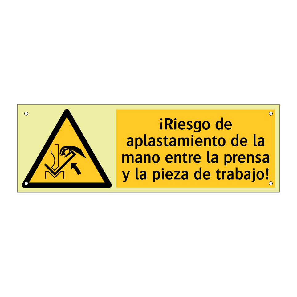 ¡Riesgo de aplastamiento de la mano entre la prensa y la pieza de trabajo!