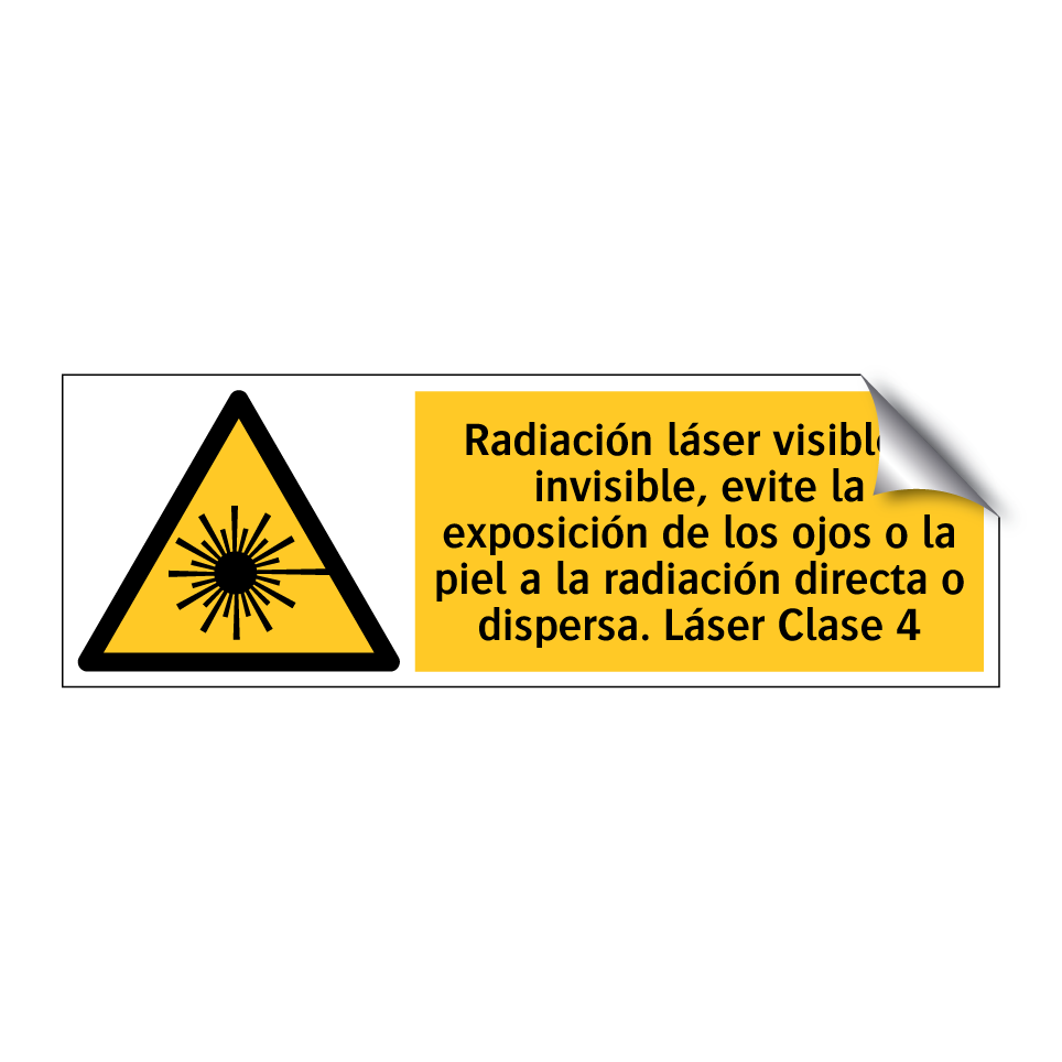 Radiación láser visible e invisible, evite la exposición de los ojos o la piel a la radiación directa o dispersa. Láser Clase 4