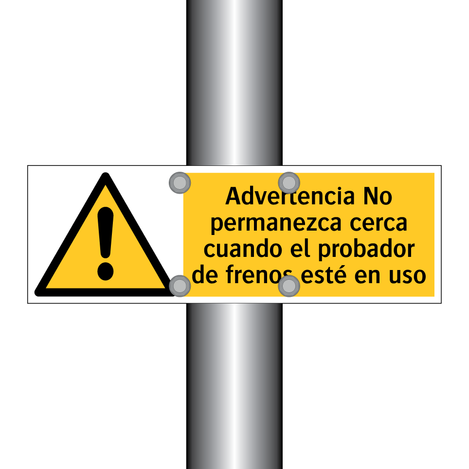 Advertencia No permanezca cerca cuando el probador de frenos esté en uso
