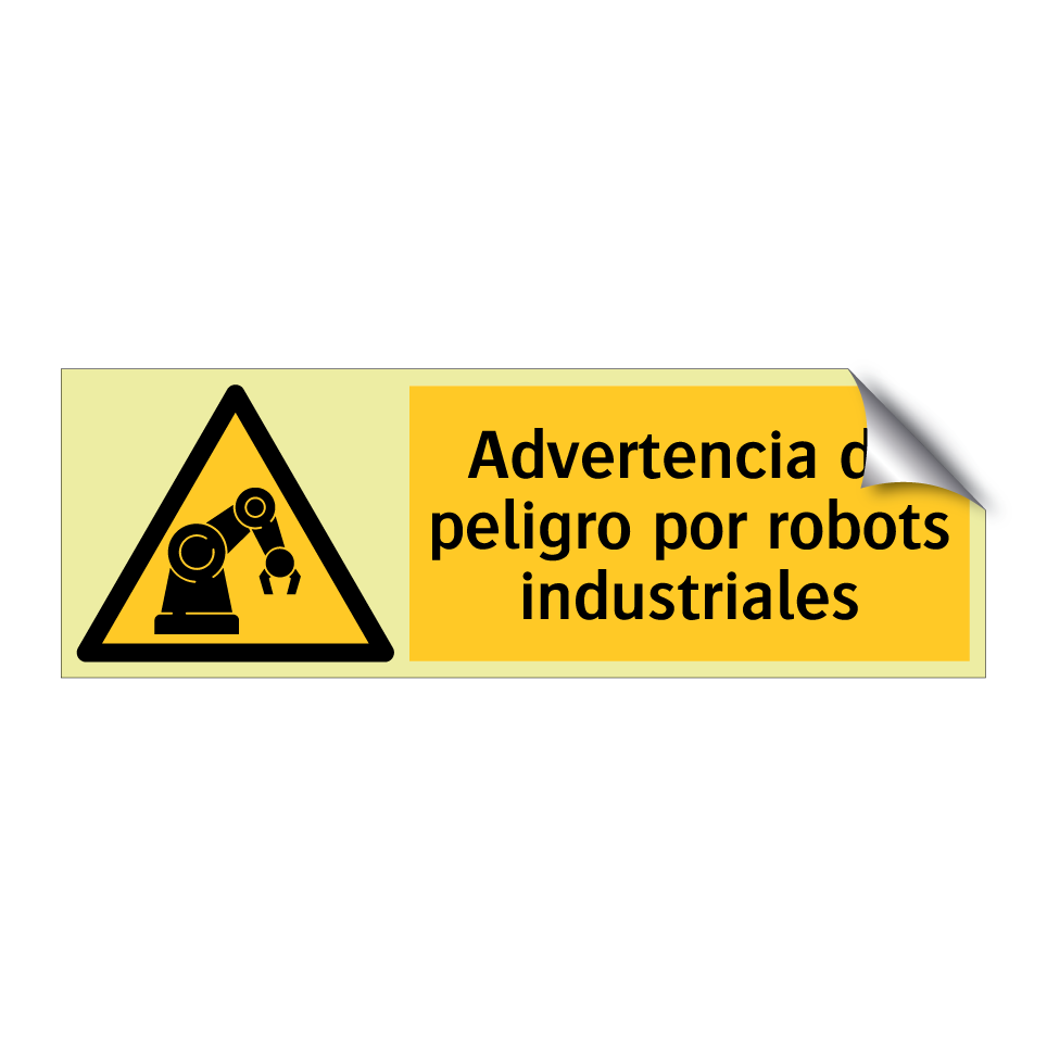 Advertencia de peligro por robots industriales