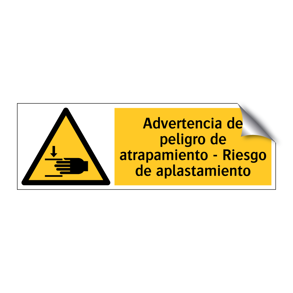 Advertencia de peligro de atrapamiento - Riesgo de aplastamiento