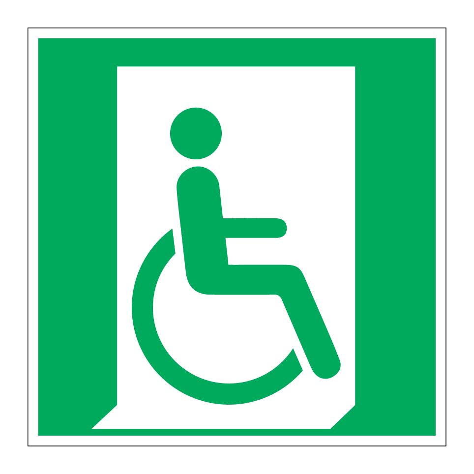 E030 Salida de emergencia para personas que no pueden caminar o con discapacidad para caminar (derecha)