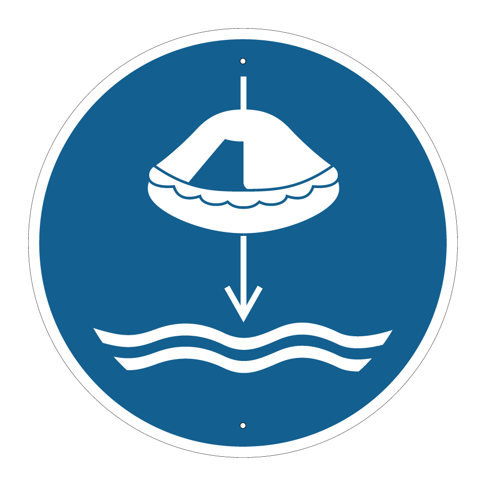 M040 Baje la balsa salvavidas al agua (Secuencia de lanzamiento de bote salvavidas)