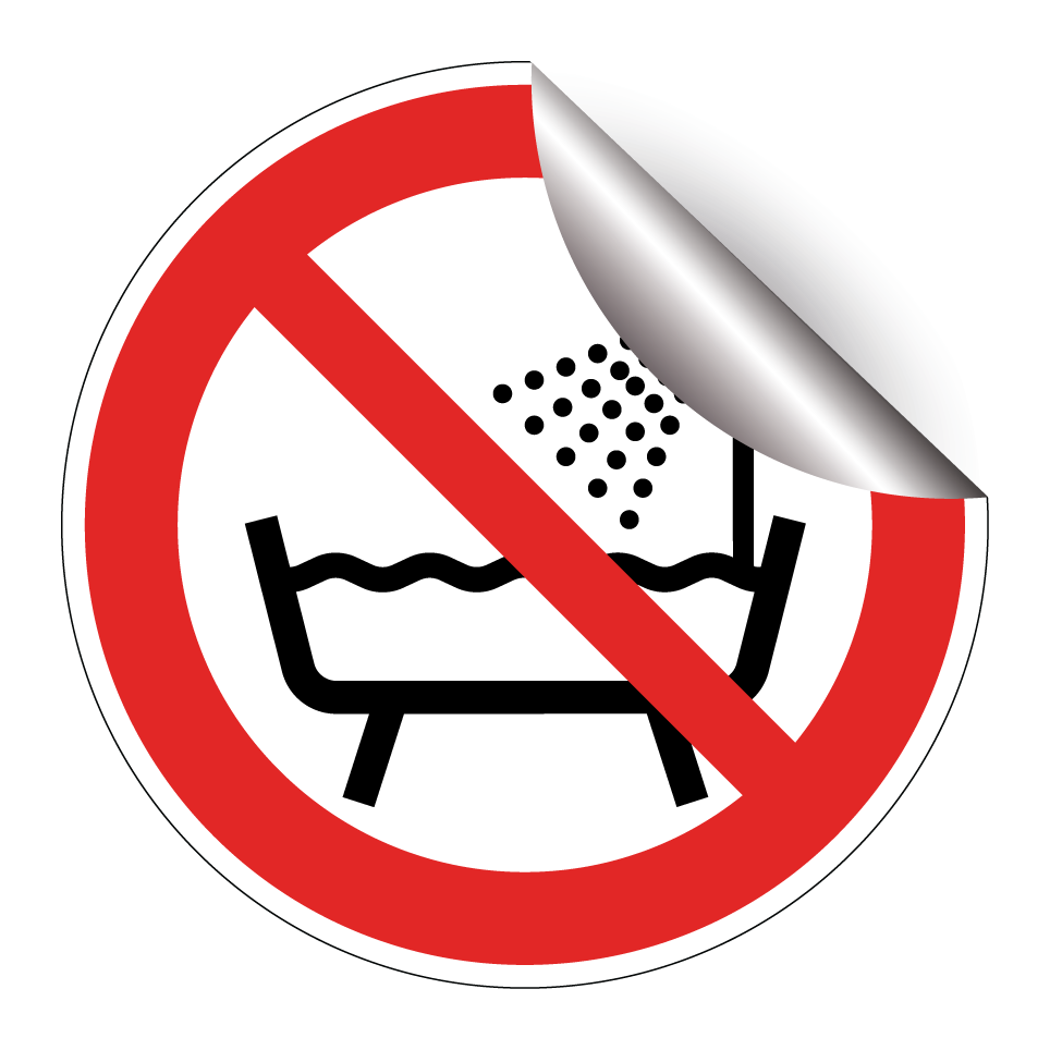 P026 No usar el dispositivo en una bañera, ducha o depósito de agua