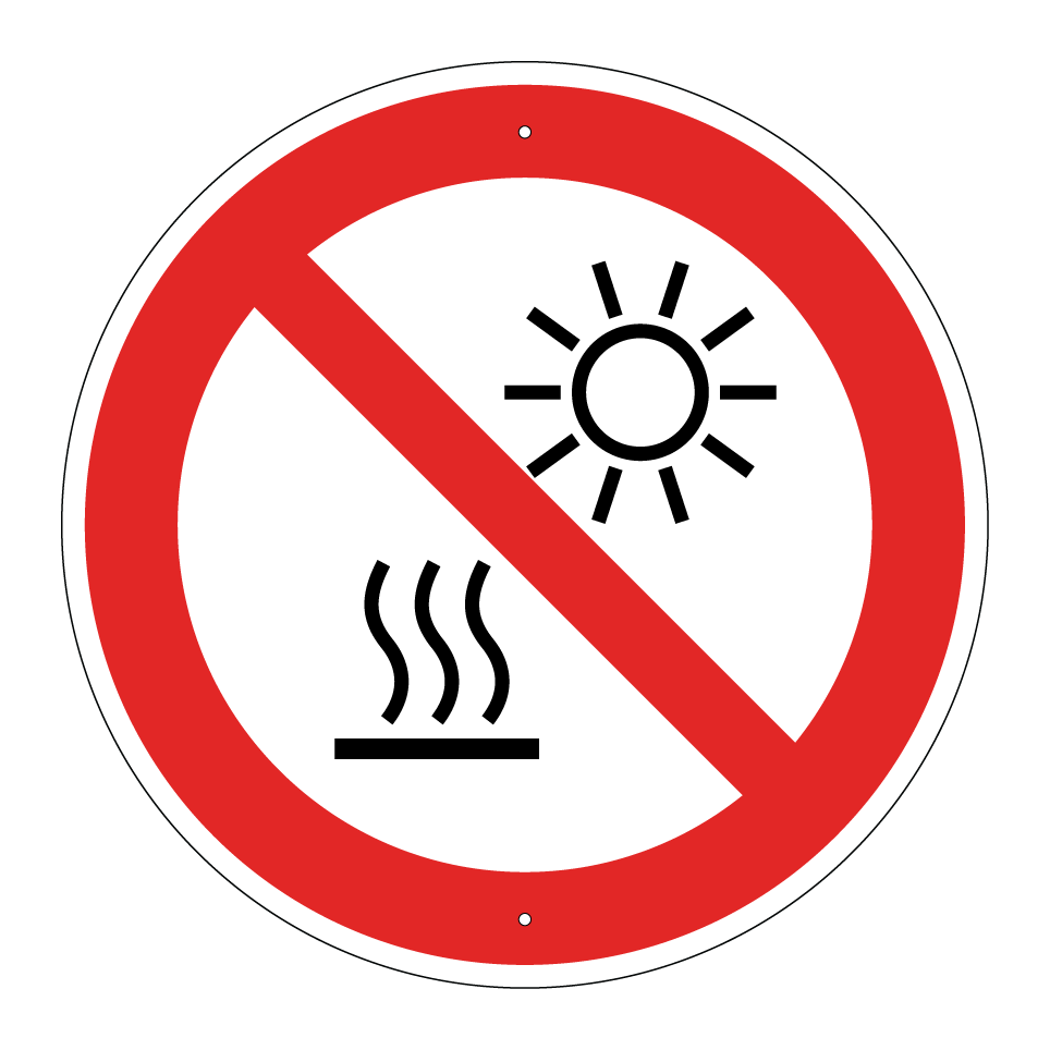 P068 No exponer a la luz del sol directa o a superficie caliente