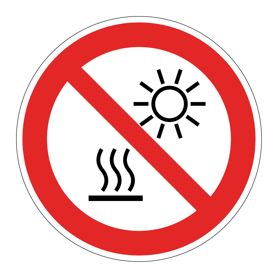 P068 No exponer a la luz del sol directa o a superficie caliente