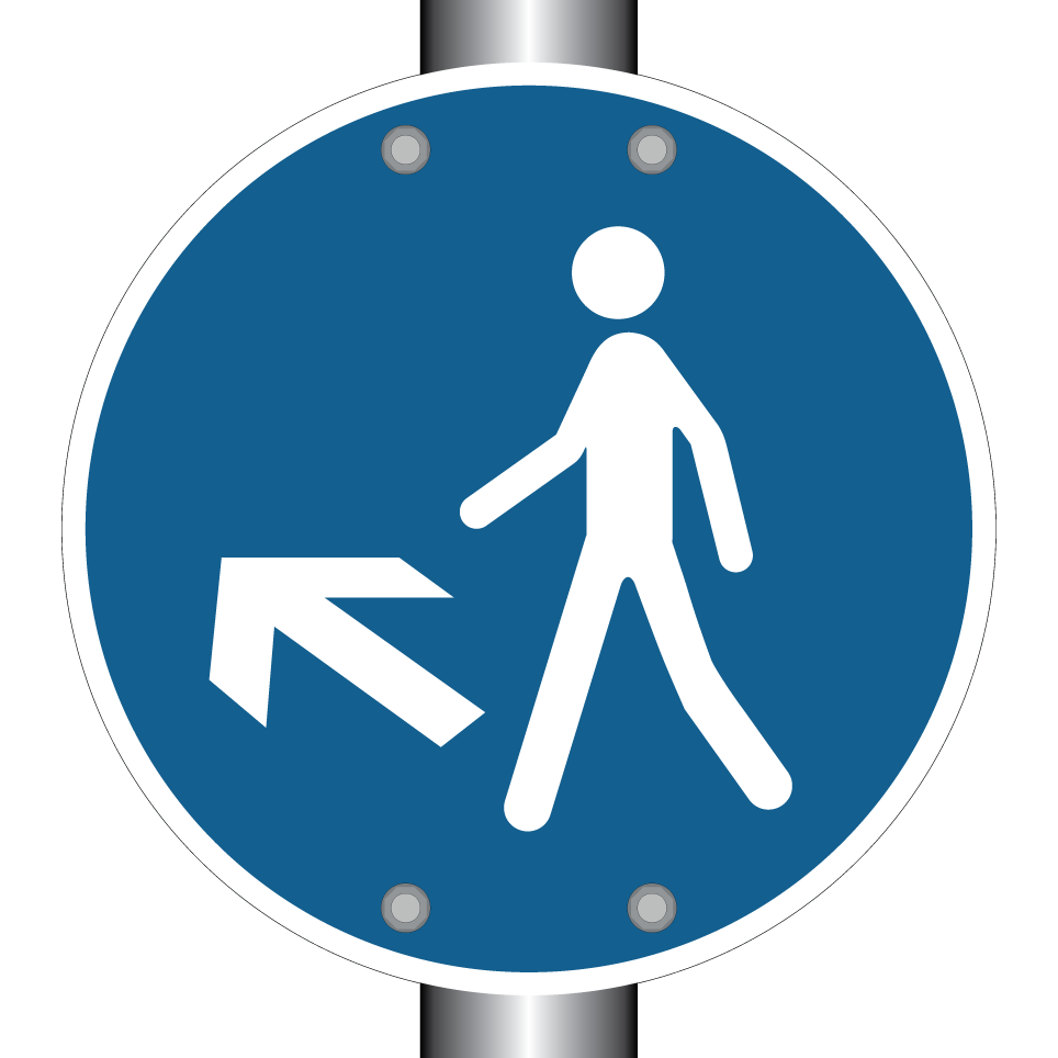 Ruta peatonal a la izquierda
