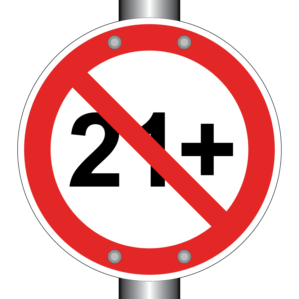 Prohibido menores de 21 años