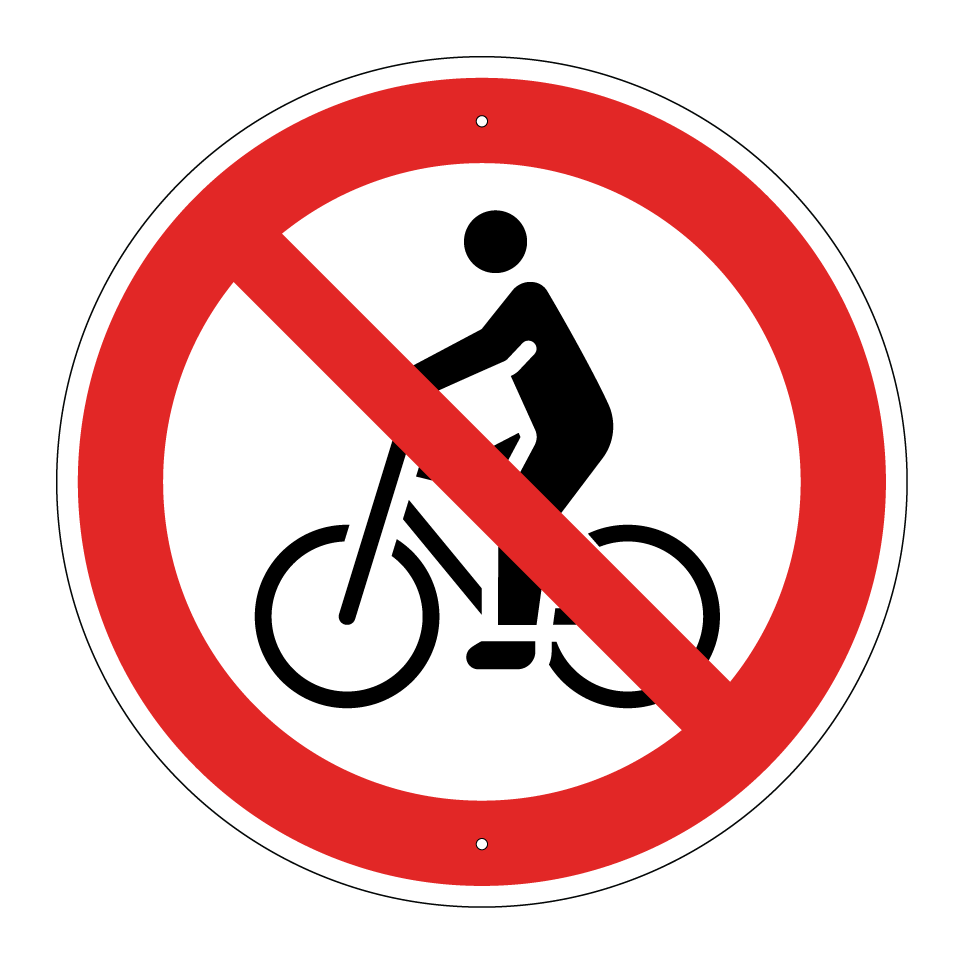 Prohibido circular en bicicleta