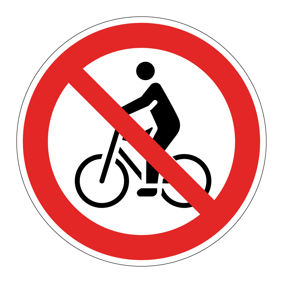 Prohibido circular en bicicleta