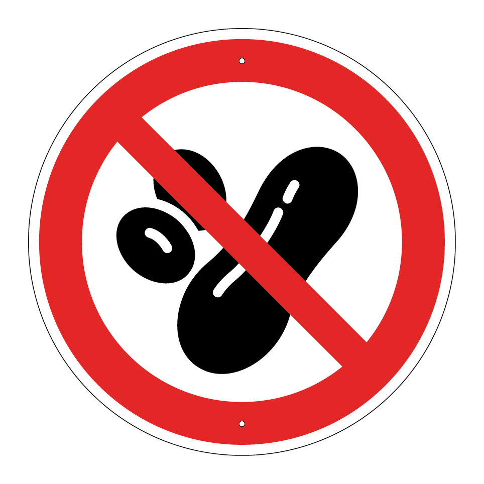 Prohibido maní (restricción por alergia)