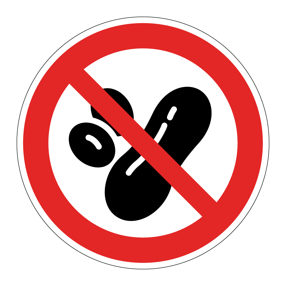 Prohibido maní (restricción por alergia)