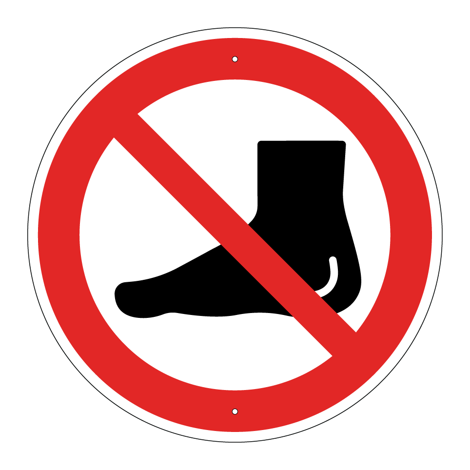 Prohibido andar descalzo