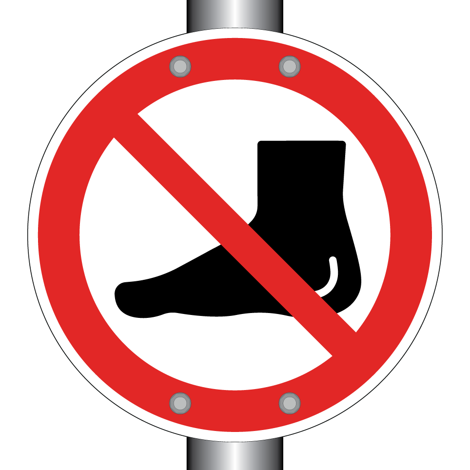 Prohibido andar descalzo