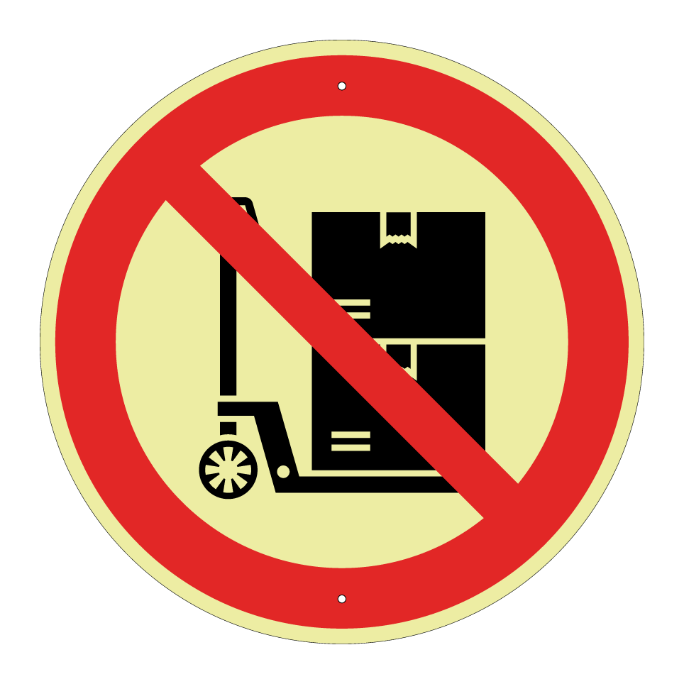 Prohibido usar transpaleta