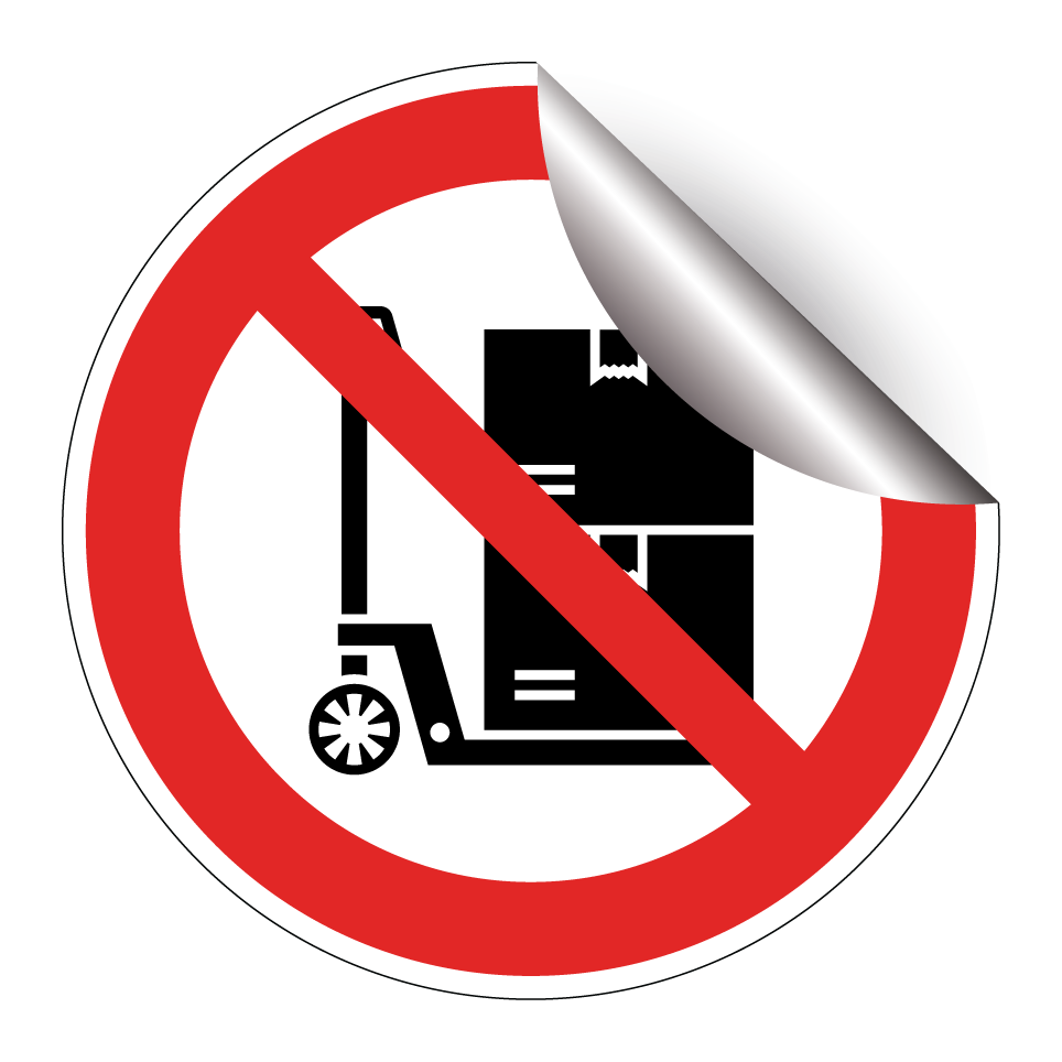 Prohibido usar transpaleta