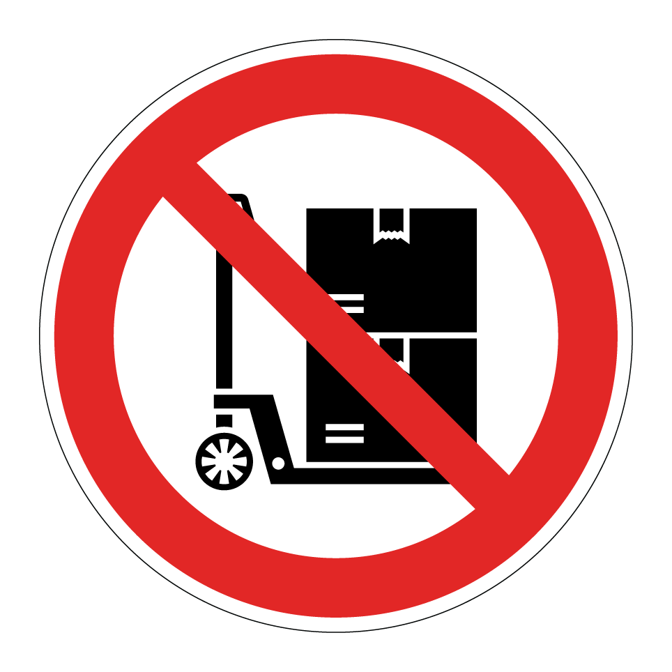 Prohibido usar transpaleta