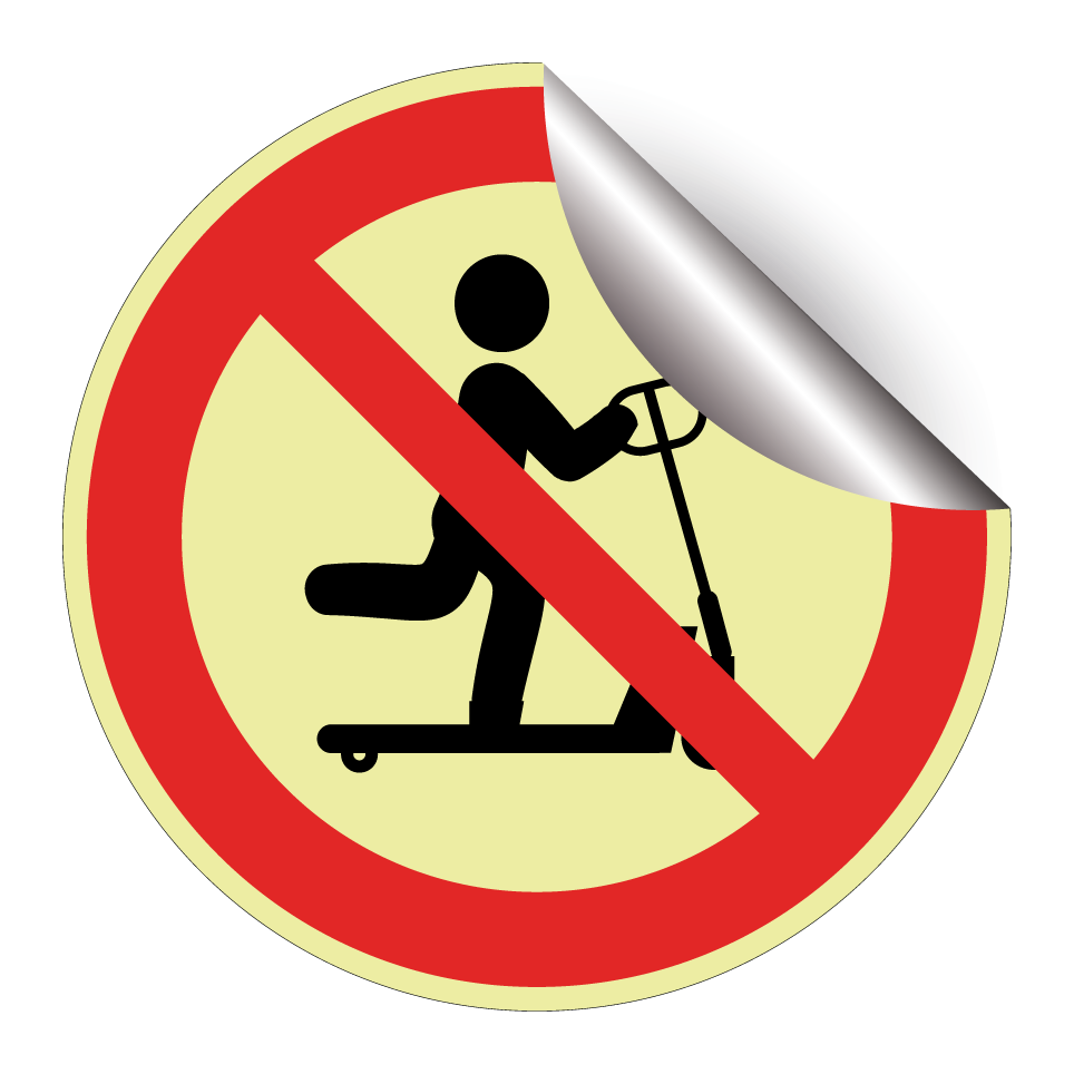 Prohibido montar en transpaleta