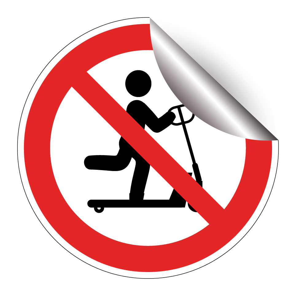 Prohibido montar en transpaleta