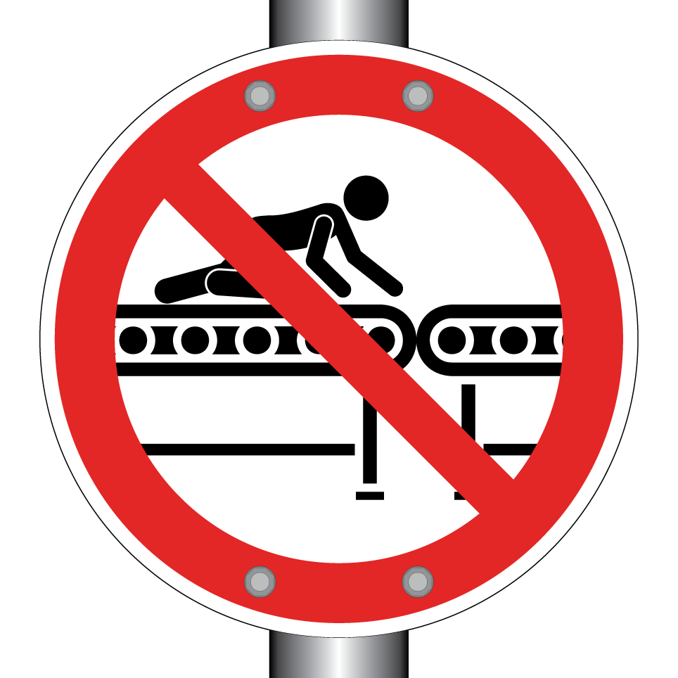 No trepar en la cinta transportadora