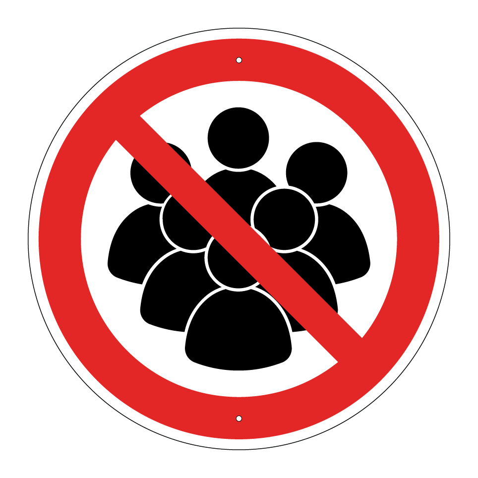Prohibida la entrada a grupos de personas