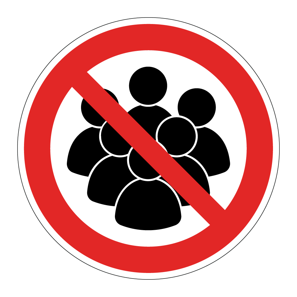 Prohibida la entrada a grupos de personas