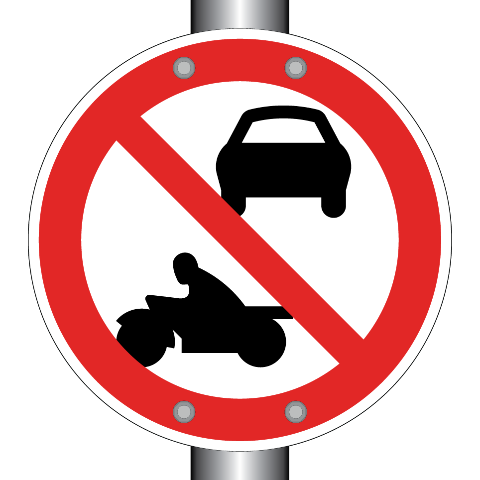 Prohibido coches o motocicletas