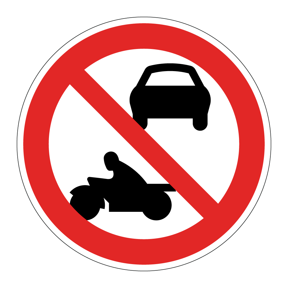 Prohibido coches o motocicletas