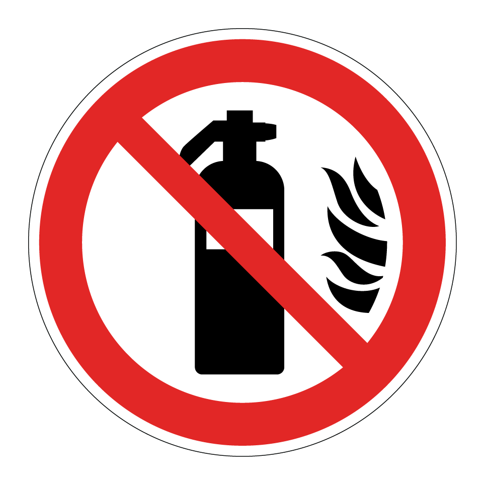 Prohibido usar extintores