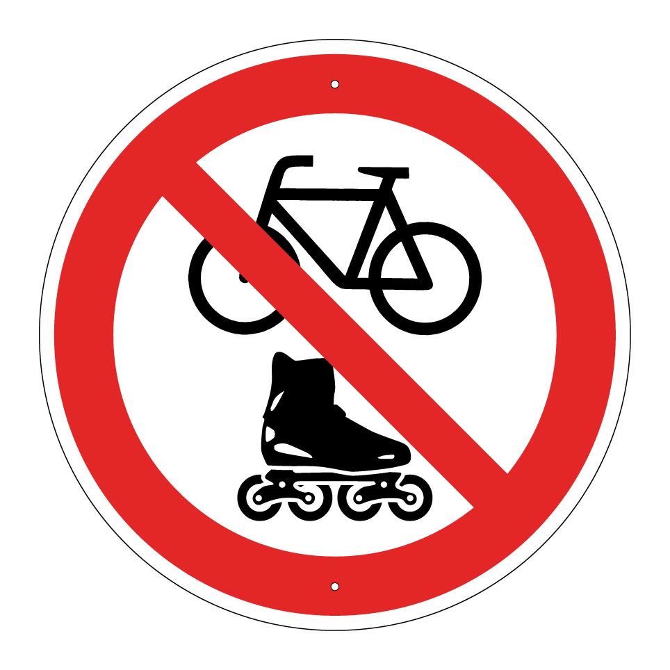 Prohibido bicicletas o patinaje en línea
