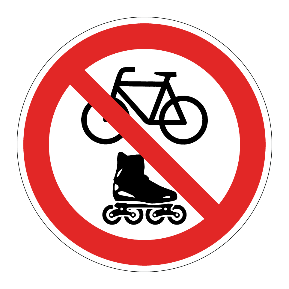 Prohibido bicicletas o patinaje en línea