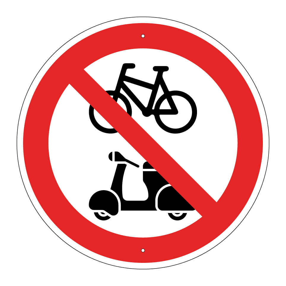 Prohibido bicicletas o ciclomotores