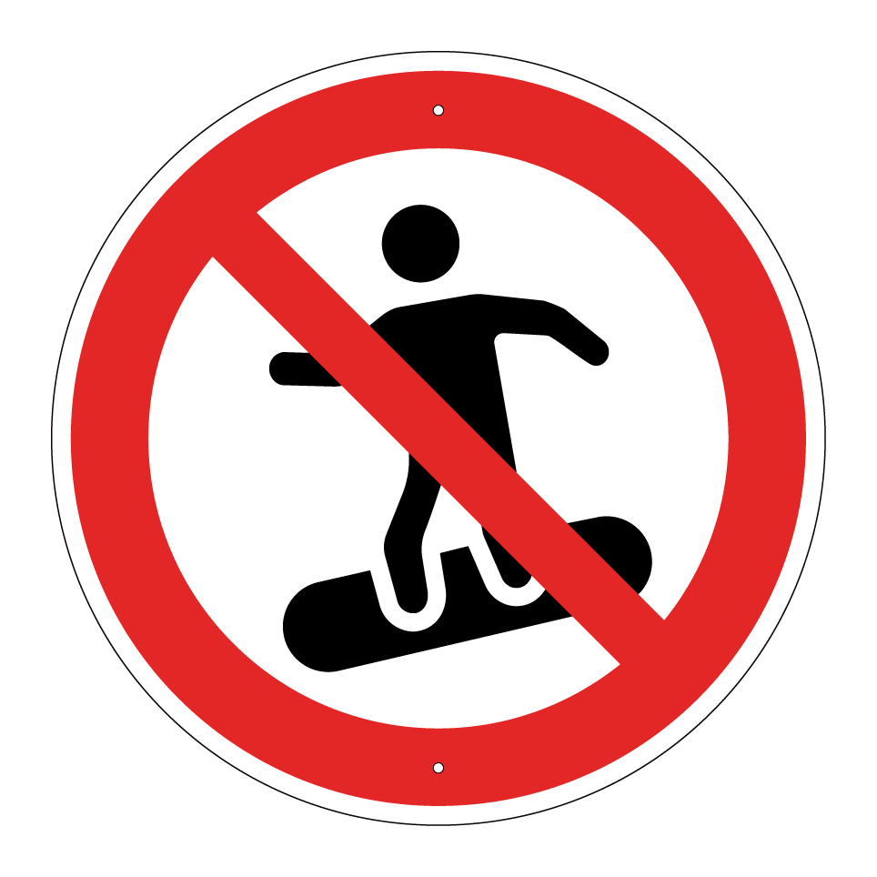 Prohibido hacer snowboard