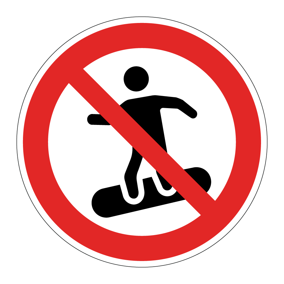 Prohibido hacer snowboard