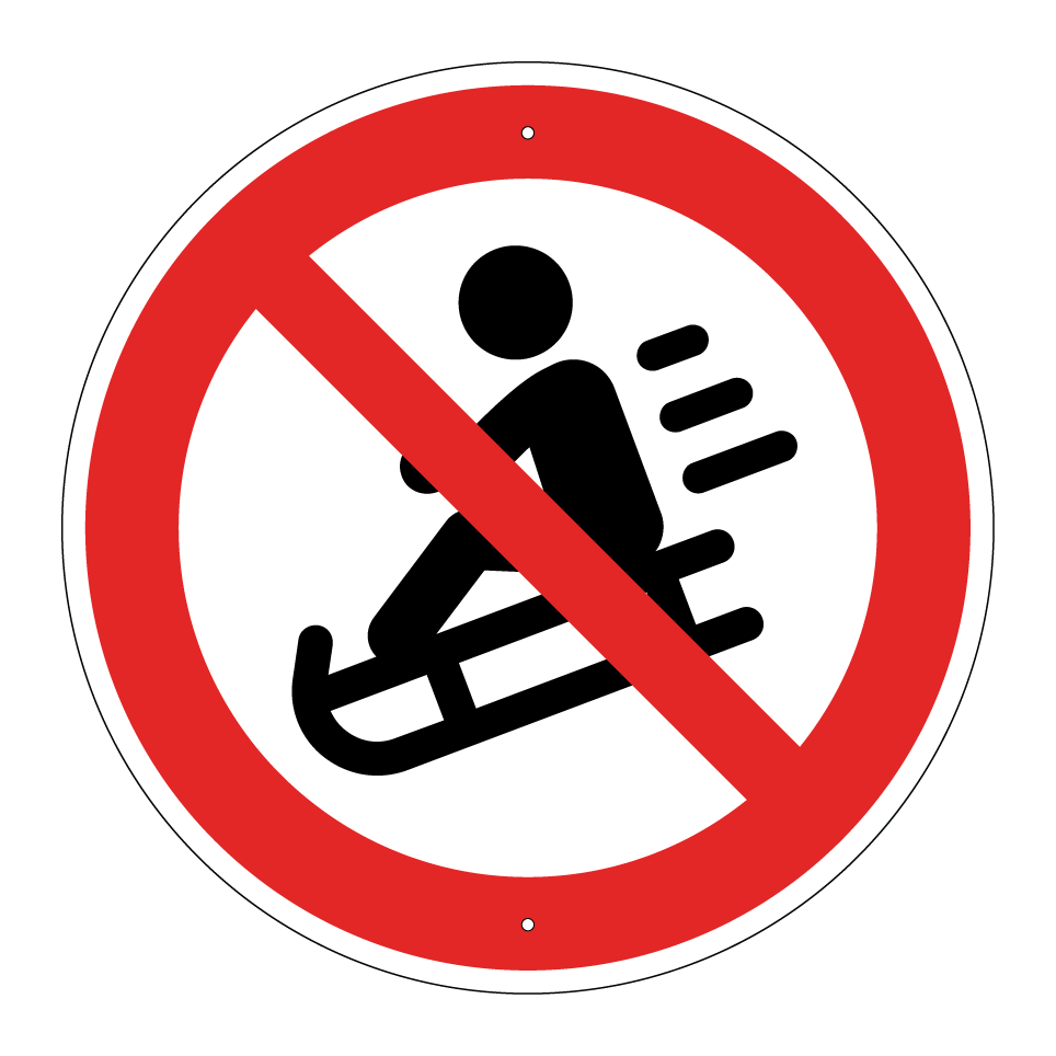 Prohibido deslizarse en trineo