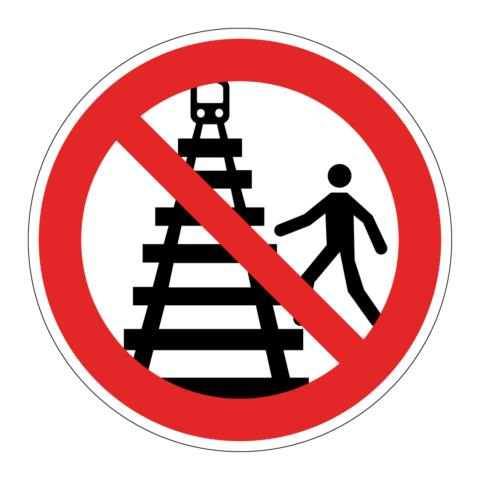 Prohibido cruzar las vías del tren