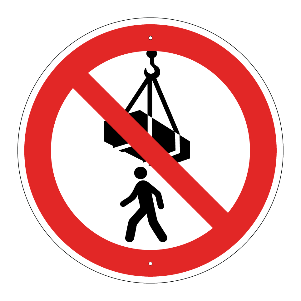 No pasar bajo carga suspendida