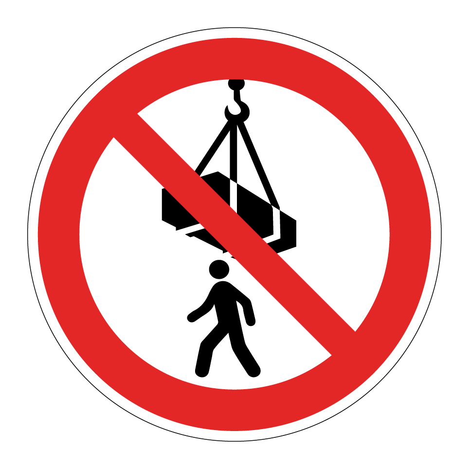 No pasar bajo carga suspendida