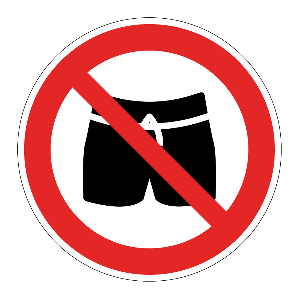 No pantalones de baño