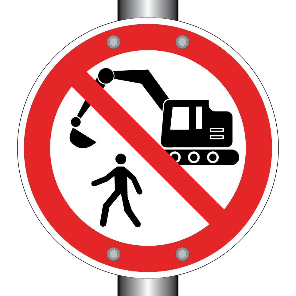 Prohibido el paso a peatones en zona de construcción