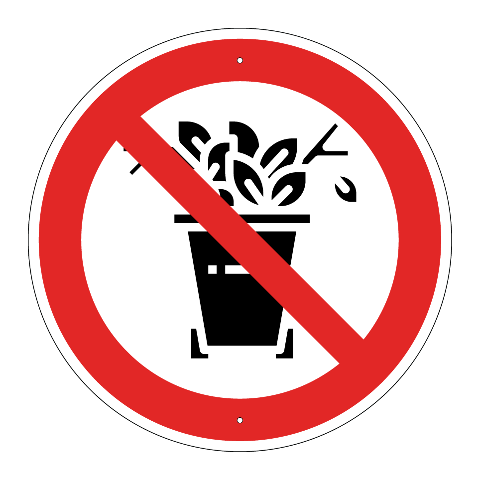 Prohibido tirar basura en las macetas