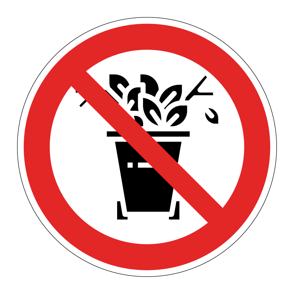 Prohibido tirar basura en las macetas