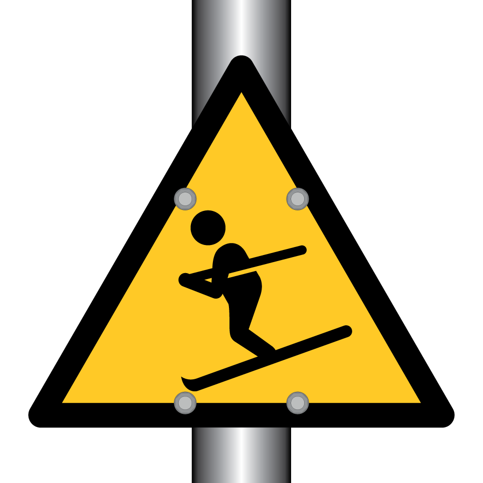 Área de esquí de advertencia