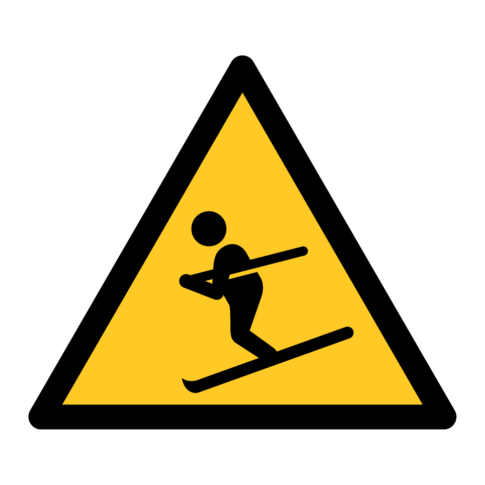 Área de esquí de advertencia